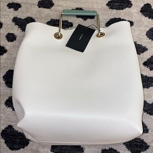 Zara Cream Leather Handbag